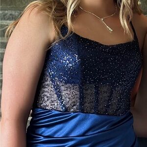 navy blue windsor prom dress